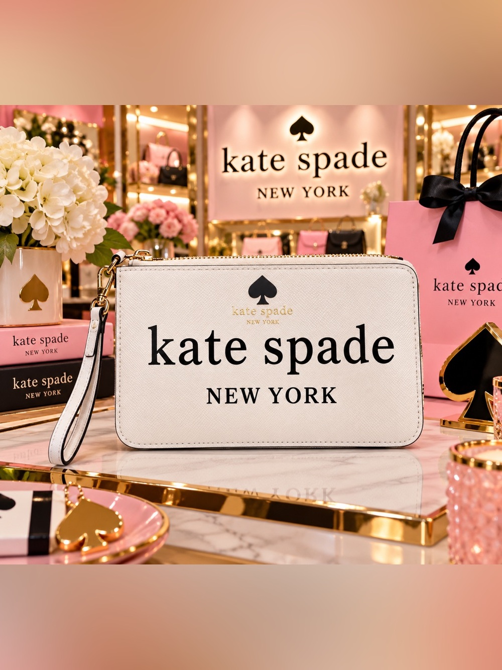 Kate spade ♠️ White wristlet 🆕